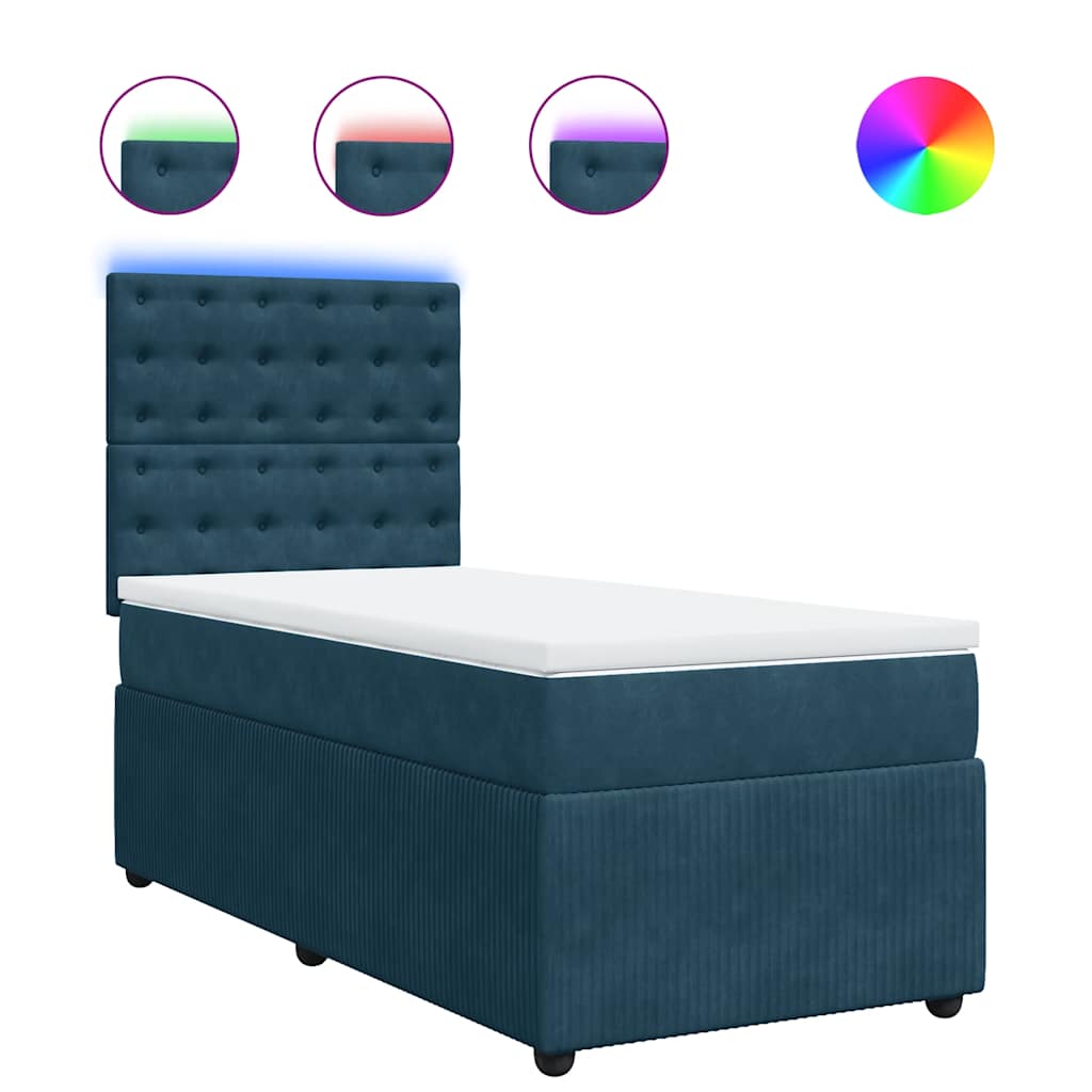 Giroletto a Molle con Materasso Blu 80x200 cm in Velluto | homemem39