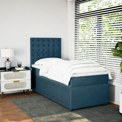Giroletto a Molle con Materasso Blu 80x200 cm in Velluto | homemem39