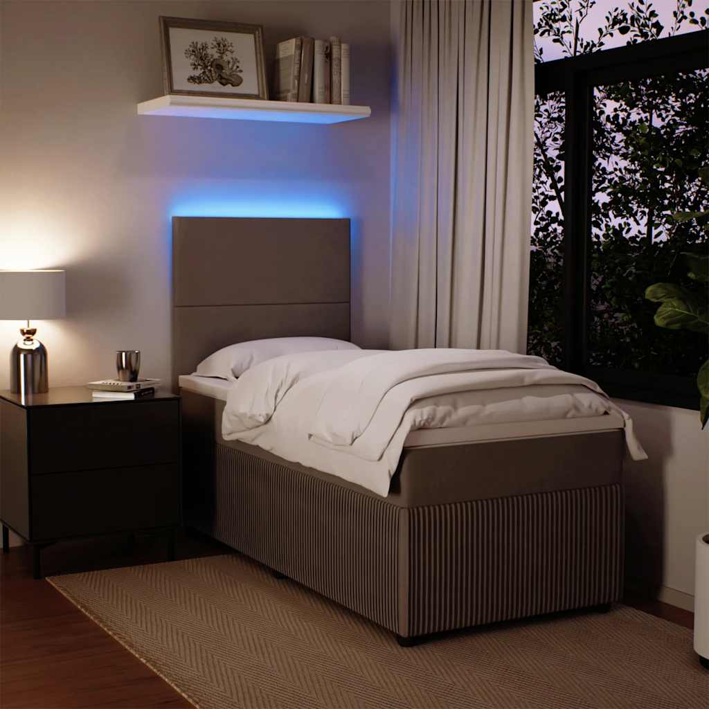 Giroletto a Molle con Materasso Grigio Chiaro 90x190 cm Velluto