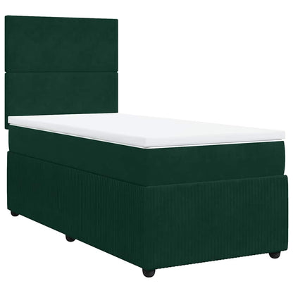 Giroletto a Molle con Materasso Verde Scuro 90x190 cm Velluto | homemem39