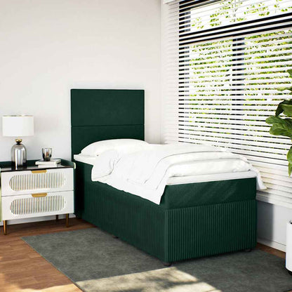 Giroletto a Molle con Materasso Verde Scuro 90x190 cm Velluto | homemem39