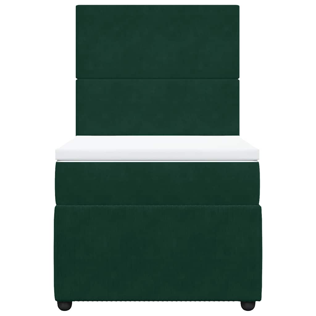 Giroletto a Molle con Materasso Verde Scuro 90x190 cm Velluto | homemem39