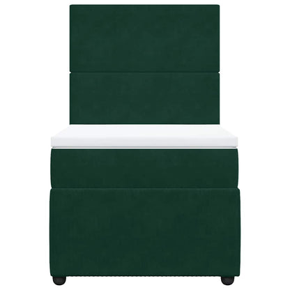 Giroletto a Molle con Materasso Verde Scuro 90x190 cm Velluto | homemem39