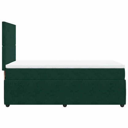 Giroletto a Molle con Materasso Verde Scuro 90x190 cm Velluto | homemem39