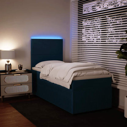 Giroletto a Molle con Materasso Blu 90x190 cm in Velluto