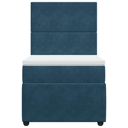 Giroletto a Molle con Materasso Blu 90x190 cm in Velluto | homemem39