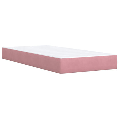 Giroletto a Molle con Materasso Rosa 90x190 cm in Velluto