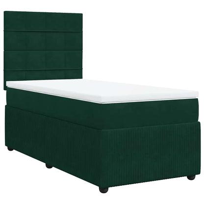 Giroletto a Molle con Materasso Verde Scuro 90x190 cm Velluto | homemem39