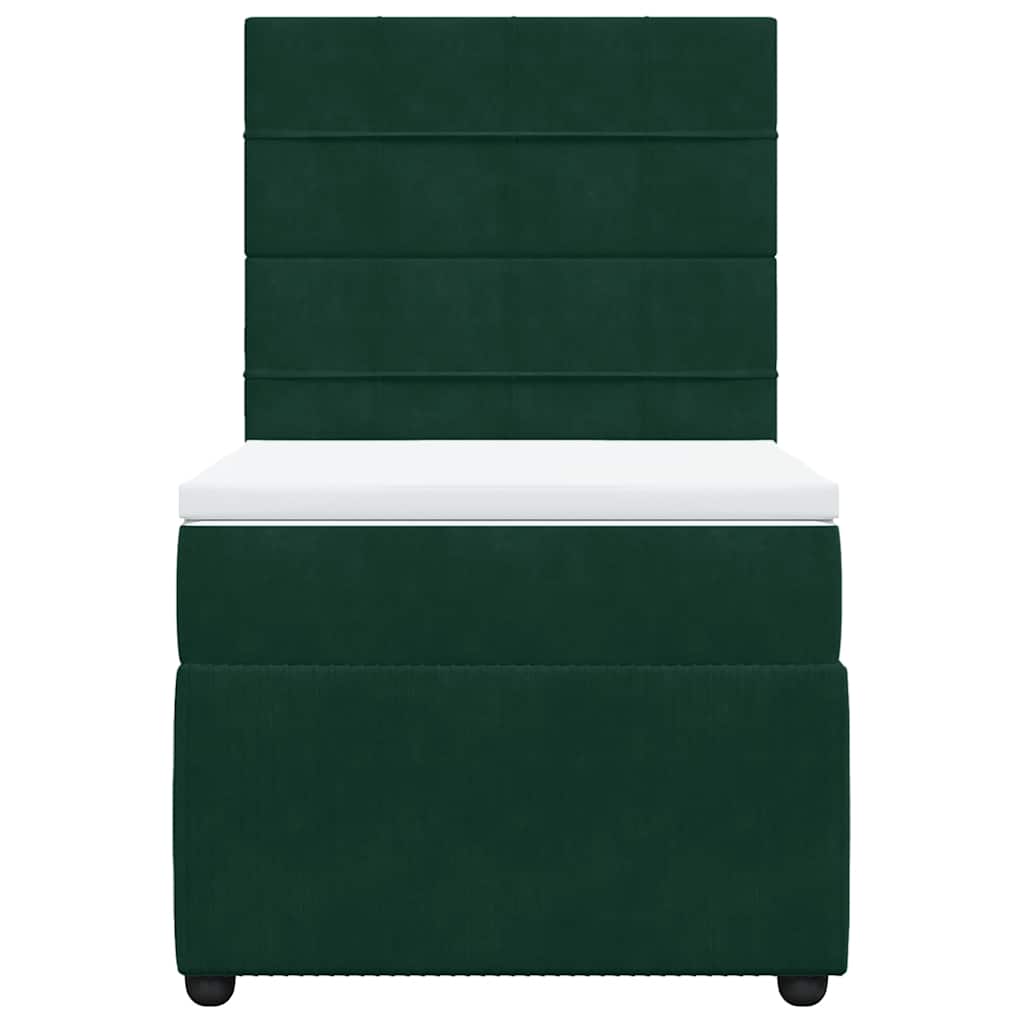 Giroletto a Molle con Materasso Verde Scuro 90x190 cm Velluto | homemem39