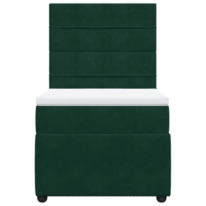 Giroletto a Molle con Materasso Verde Scuro 90x190 cm Velluto | homemem39