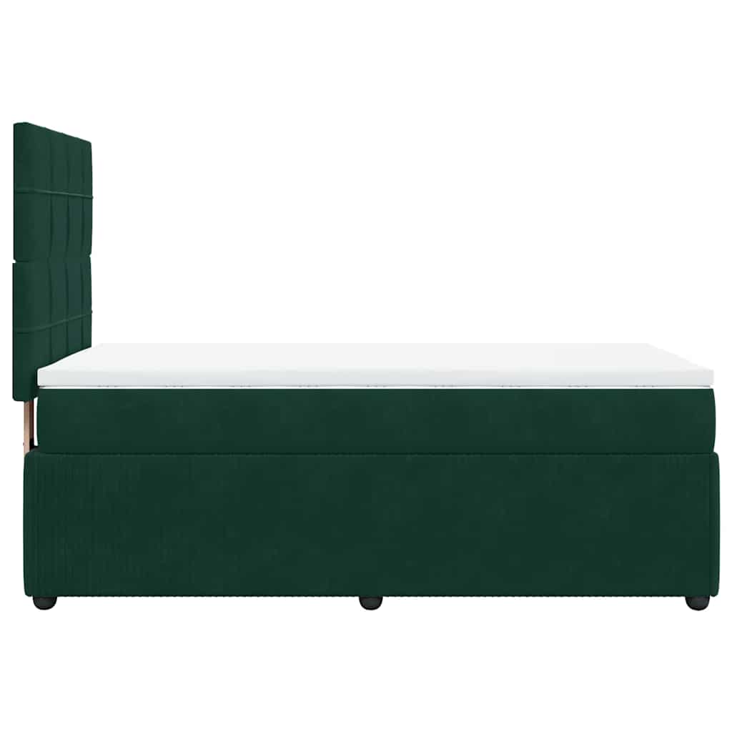 Giroletto a Molle con Materasso Verde Scuro 90x190 cm Velluto | homemem39