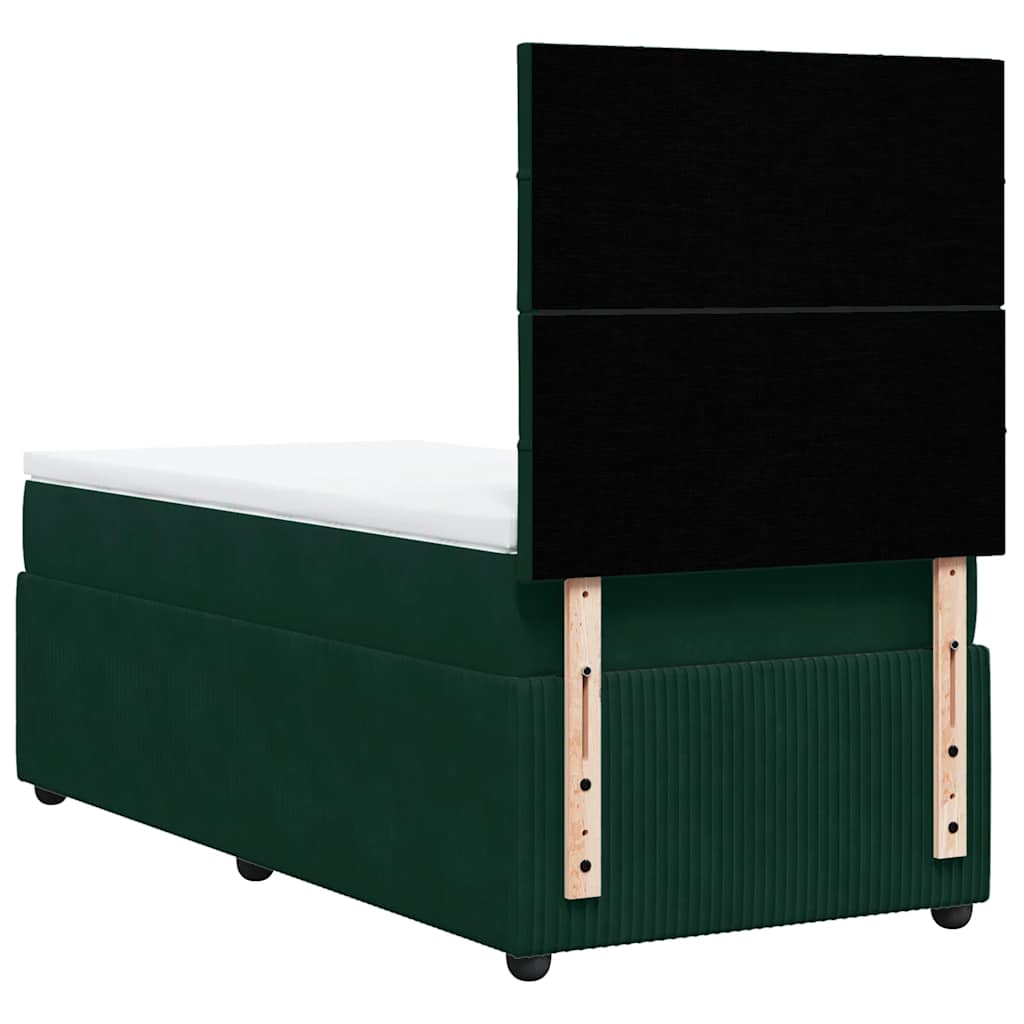 Giroletto a Molle con Materasso Verde Scuro 90x190 cm Velluto | homemem39