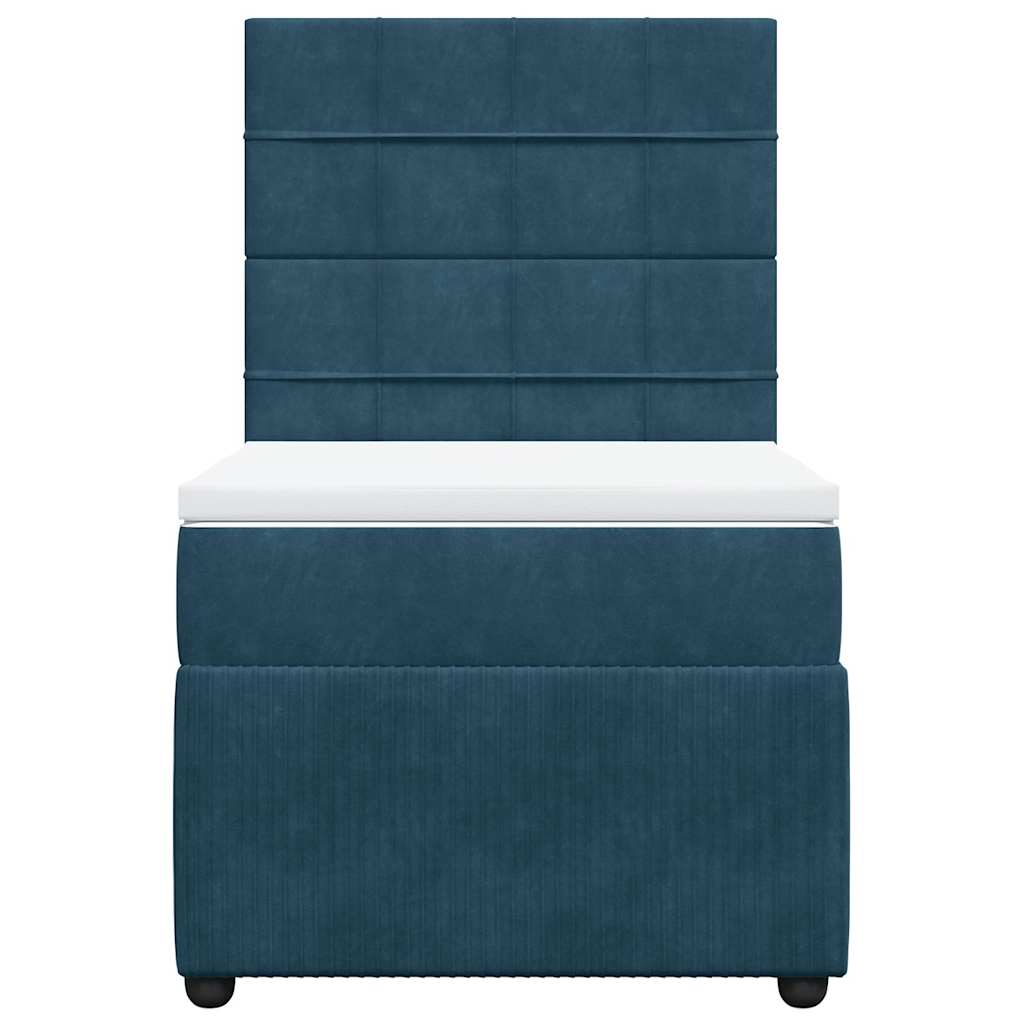Giroletto a Molle con Materasso Blu 90x190 cm in Velluto | homemem39