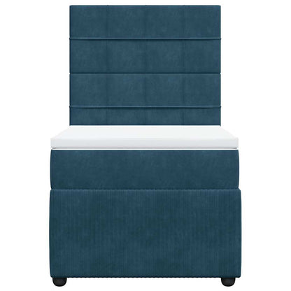 Giroletto a Molle con Materasso Blu 90x190 cm in Velluto | homemem39