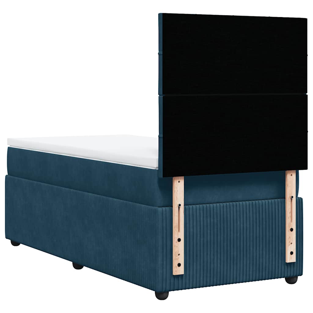 Giroletto a Molle con Materasso Blu 90x190 cm in Velluto | homemem39