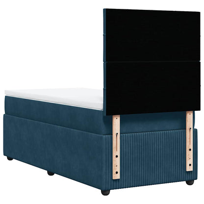 Giroletto a Molle con Materasso Blu 90x190 cm in Velluto | homemem39