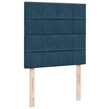 Giroletto a Molle con Materasso Blu 90x190 cm in Velluto | homemem39