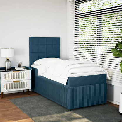 Giroletto a Molle con Materasso Blu 90x190 cm in Velluto | homemem39