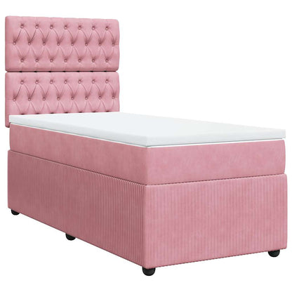 Giroletto a Molle con Materasso Rosa 90x190 cm in Velluto
