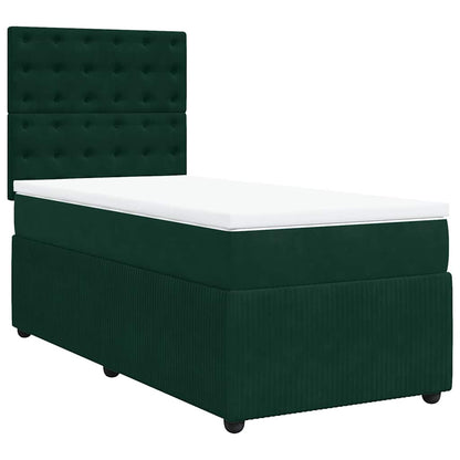 Giroletto a Molle con Materasso Verde Scuro 90x190 cm Velluto | homemem39