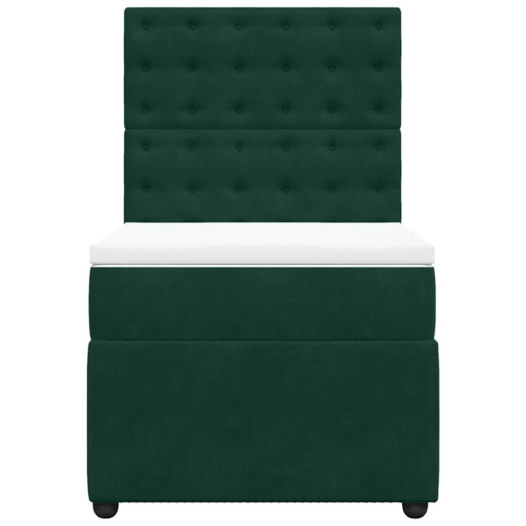 Giroletto a Molle con Materasso Verde Scuro 90x190 cm Velluto | homemem39