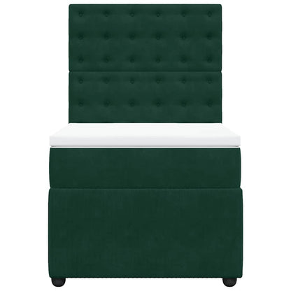 Giroletto a Molle con Materasso Verde Scuro 90x190 cm Velluto | homemem39