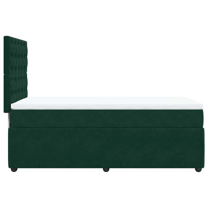 Giroletto a Molle con Materasso Verde Scuro 90x190 cm Velluto | homemem39
