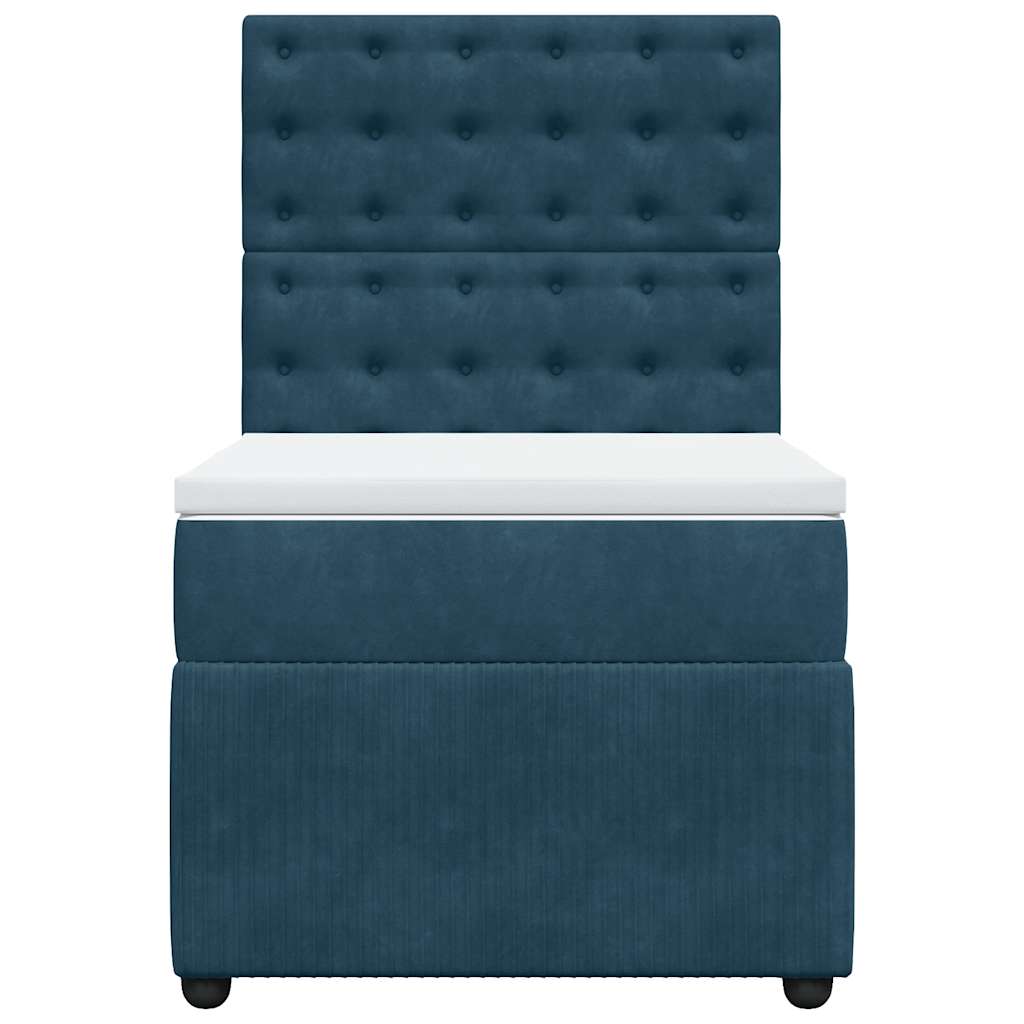 Giroletto a Molle con Materasso Blu 90x190 cm in Velluto | homemem39