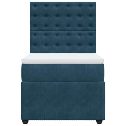 Giroletto a Molle con Materasso Blu 90x190 cm in Velluto | homemem39
