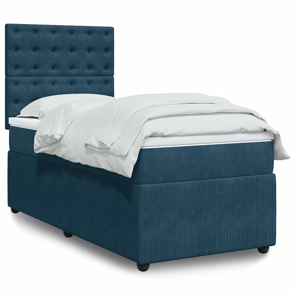 Giroletto a Molle con Materasso Blu 90x190 cm in Velluto | homemem39