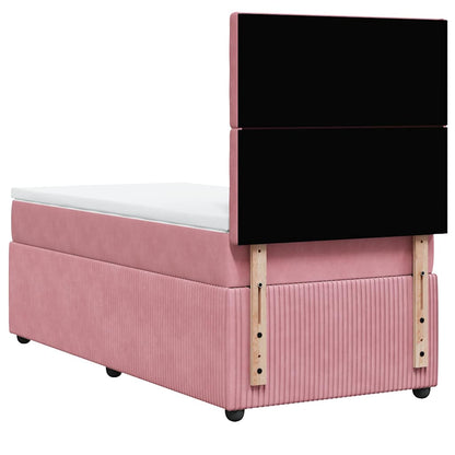 Giroletto a Molle con Materasso Rosa 90x190 cm in Velluto