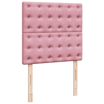 Giroletto a Molle con Materasso Rosa 90x190 cm in Velluto