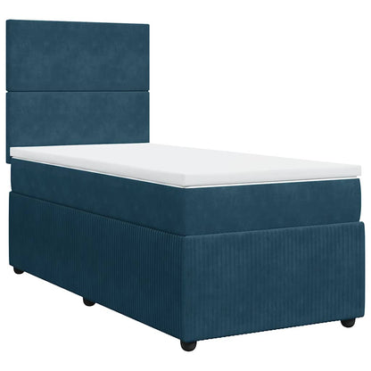 Giroletto a Molle con Materasso Blu 90x200 cm in Velluto | homemem39