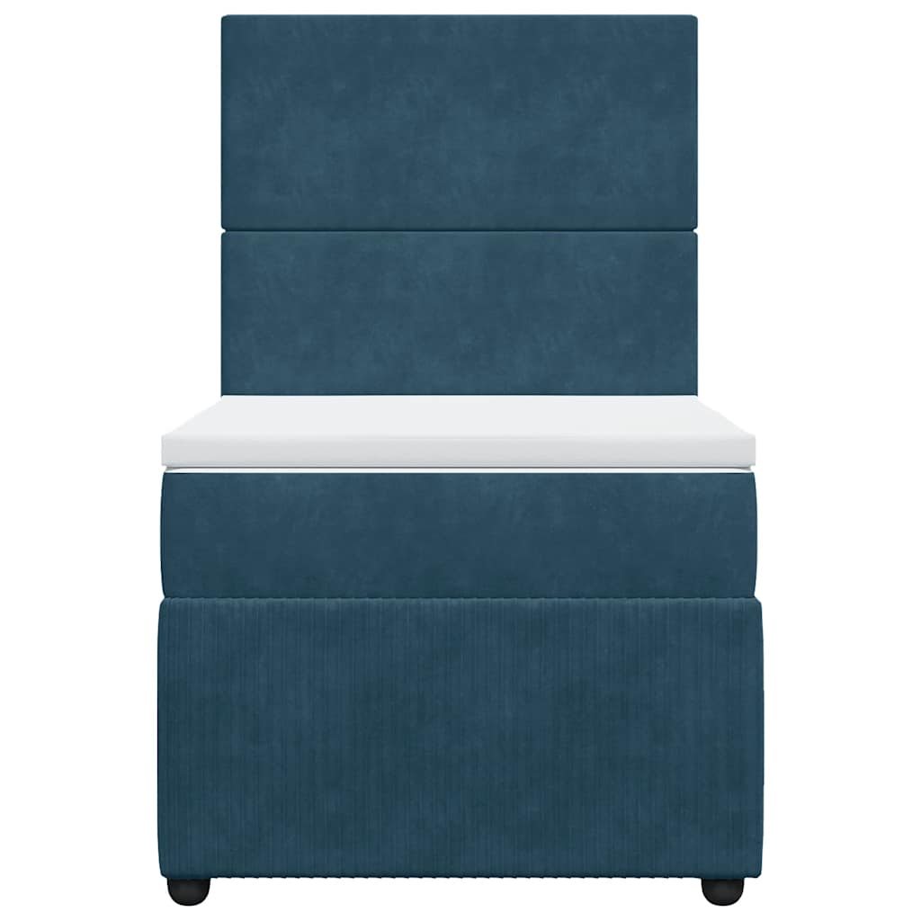 Giroletto a Molle con Materasso Blu 90x200 cm in Velluto | homemem39