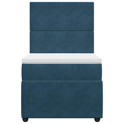 Giroletto a Molle con Materasso Blu 90x200 cm in Velluto | homemem39