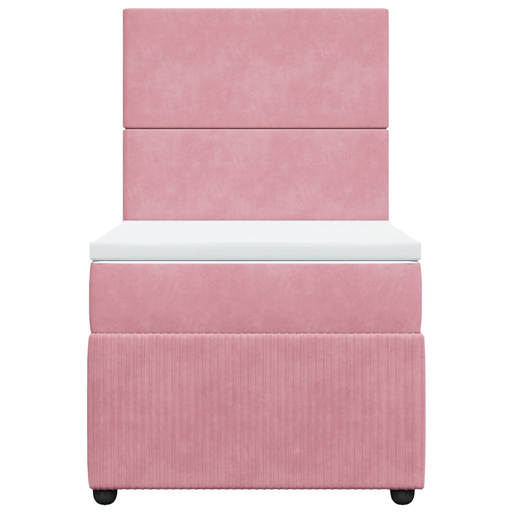 Giroletto a Molle con Materasso Rosa 90x200 cm in Velluto | homemem39