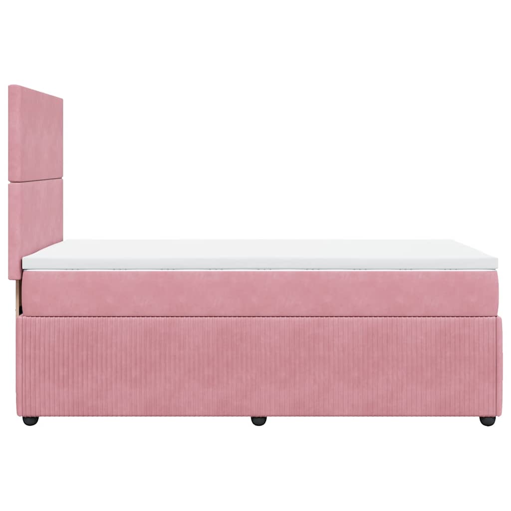 Giroletto a Molle con Materasso Rosa 90x200 cm in Velluto | homemem39