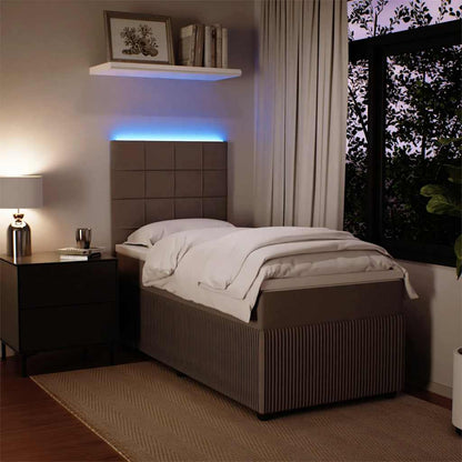 Giroletto a Molle con Materasso Grigio Chiaro 90x200 cm Velluto