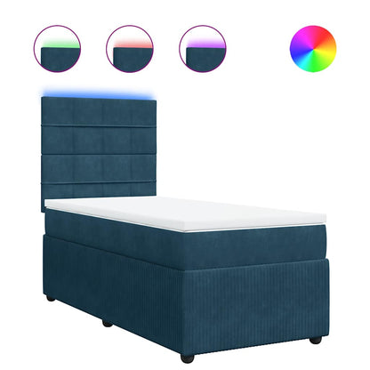Giroletto a Molle con Materasso Blu 90x200 cm in Velluto | homemem39