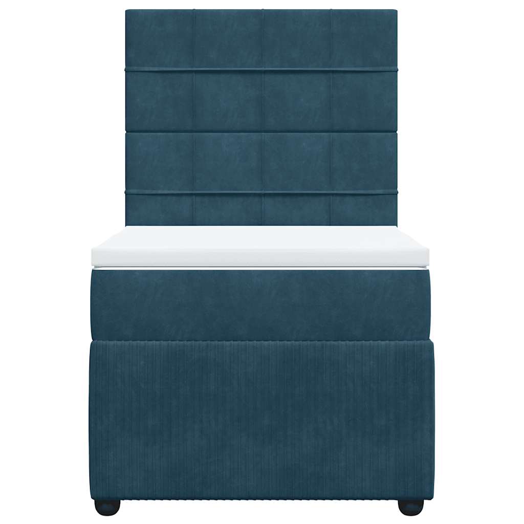 Giroletto a Molle con Materasso Blu 90x200 cm in Velluto | homemem39