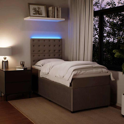 Giroletto a Molle con Materasso Grigio Chiaro 90x200 cm Velluto