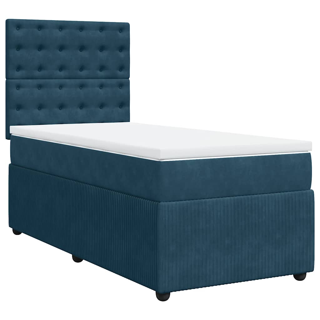 Giroletto a Molle con Materasso Blu 90x200 cm in Velluto | homemem39