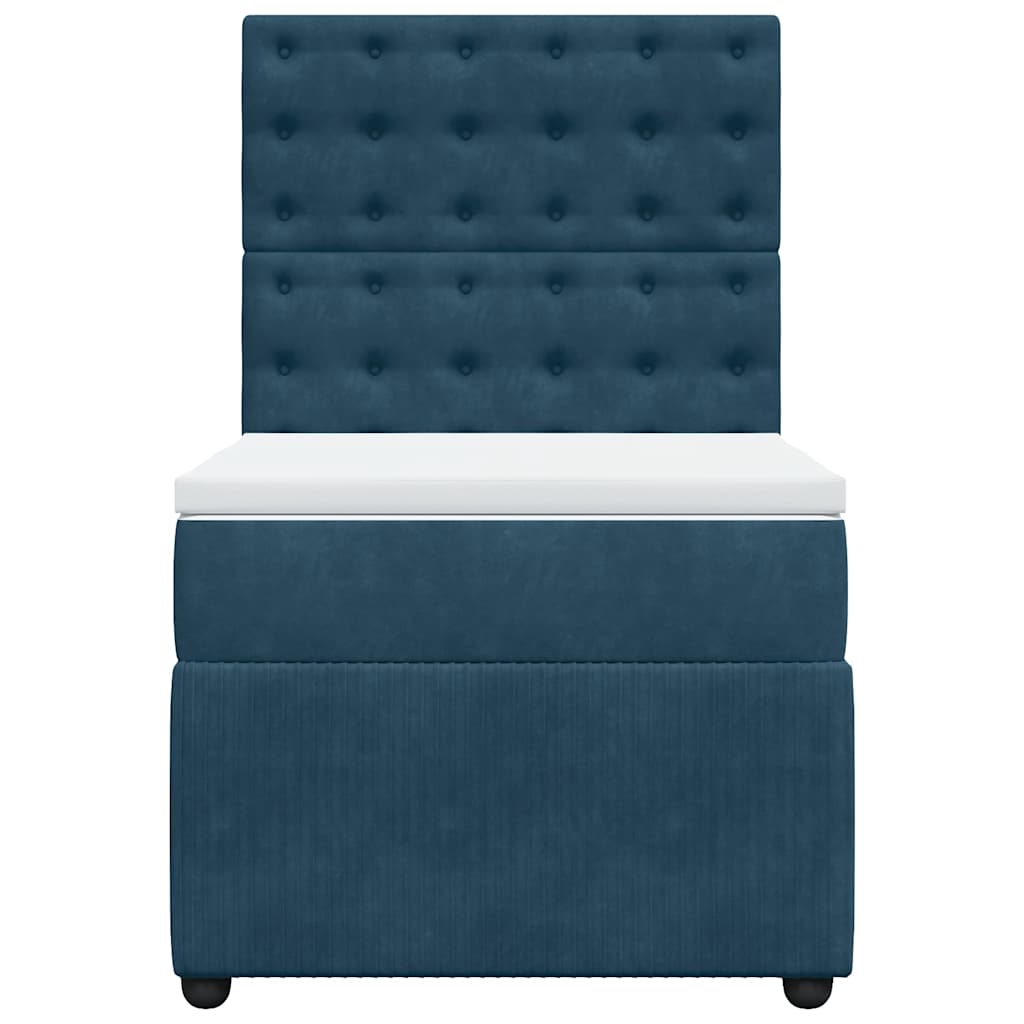 Giroletto a Molle con Materasso Blu 90x200 cm in Velluto | homemem39