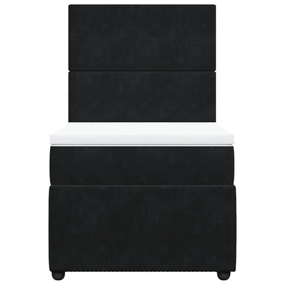 Giroletto a Molle con Materasso Nero 100x200 cm in Velluto