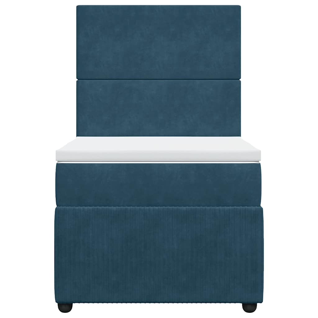 Giroletto a Molle con Materasso Blu 100x200 cm in Velluto | homemem39