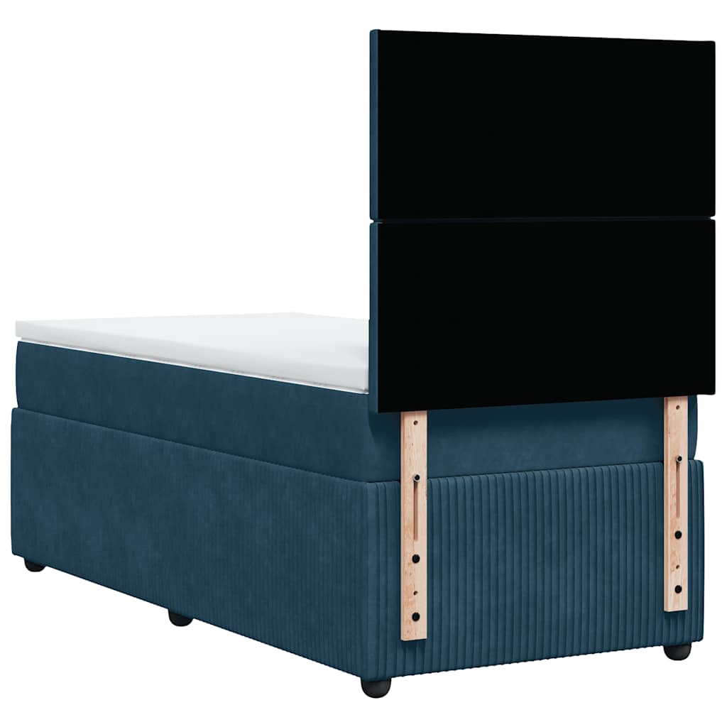 Giroletto a Molle con Materasso Blu 100x200 cm in Velluto | homemem39