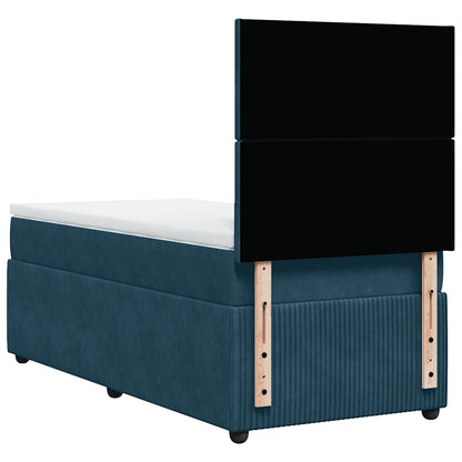 Giroletto a Molle con Materasso Blu 100x200 cm in Velluto | homemem39