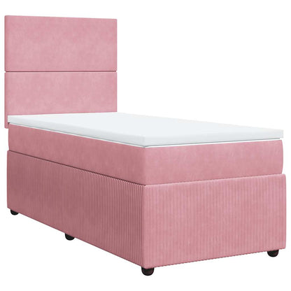 Giroletto a Molle con Materasso Rosa 100x200 cm in Velluto | homemem39