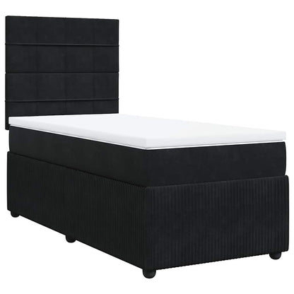 Giroletto a Molle con Materasso Nero 100x200 cm in Velluto