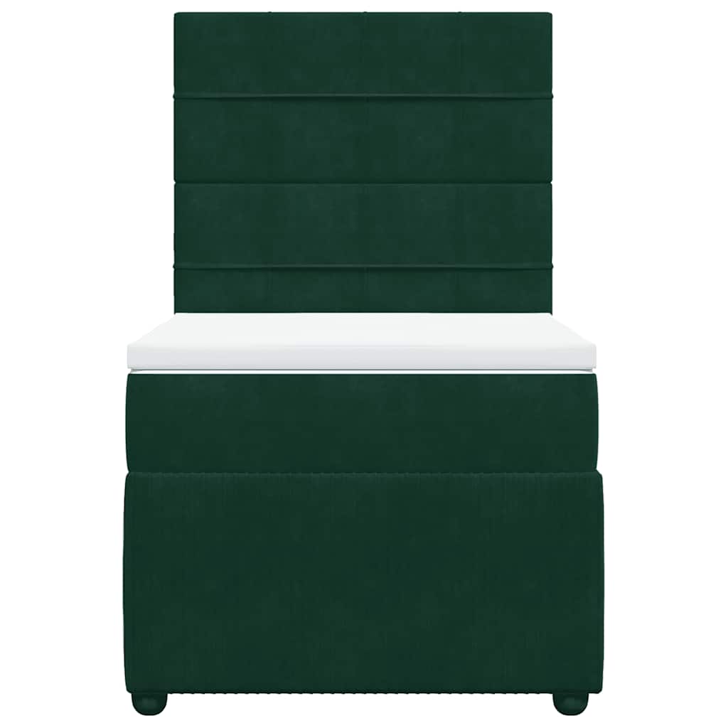 Giroletto a Molle con Materasso Verde Scuro 100x200 cm Velluto